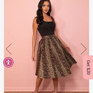 Vixen by Micheline Pitt Leopard A-Line Skirt